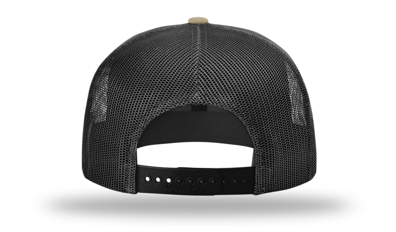 Khaki/Black Acrylic-Wool Blend Flatbill Trucker