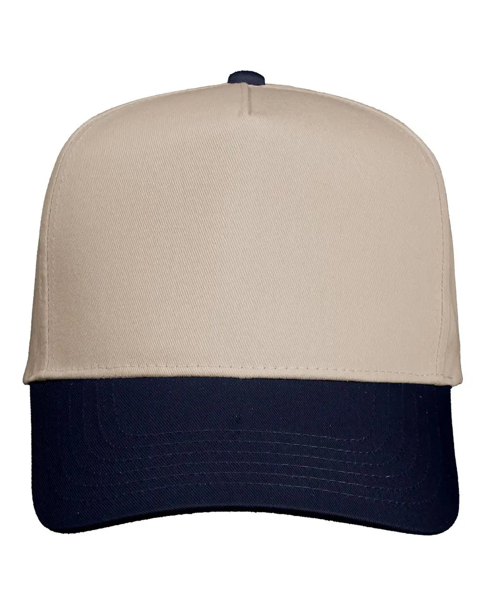 Valucap 8869 Five-panel Twill Cap - Khaki Navy - one Size Fits Most