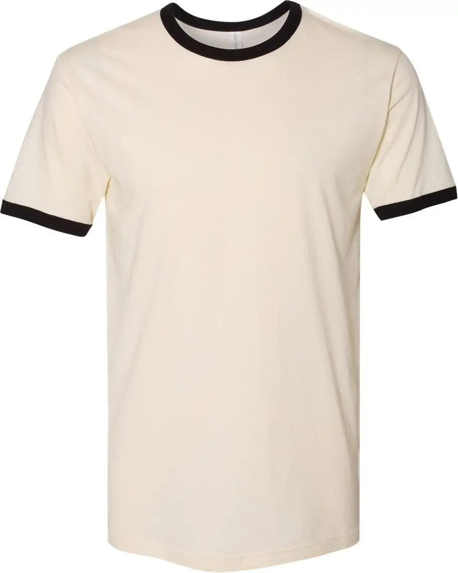 Next Level 3604 Retro Ringer Cotton T-shirt - Natural - Black - Natural/ / Adult Xs