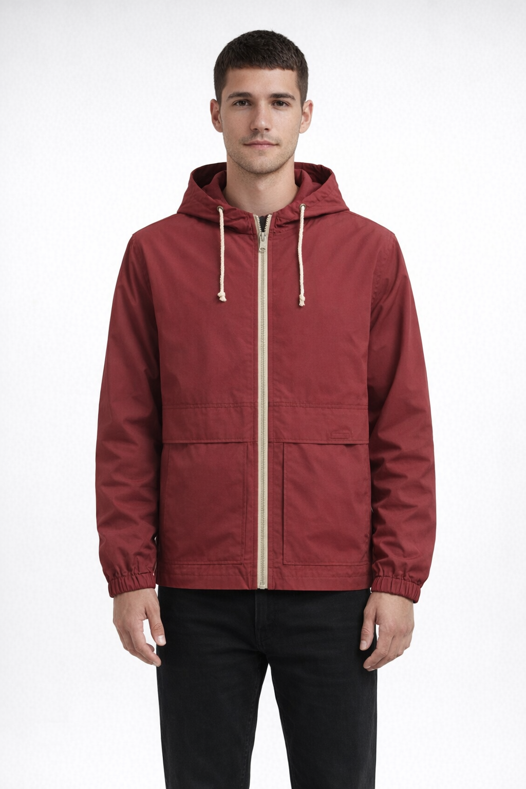 Red WP VINTAGE HOODED RAIN JACKET