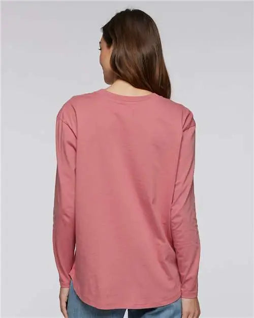 Lat 3508 Women’s Fine Jersey Long Sleeve Tee - Mauvelous