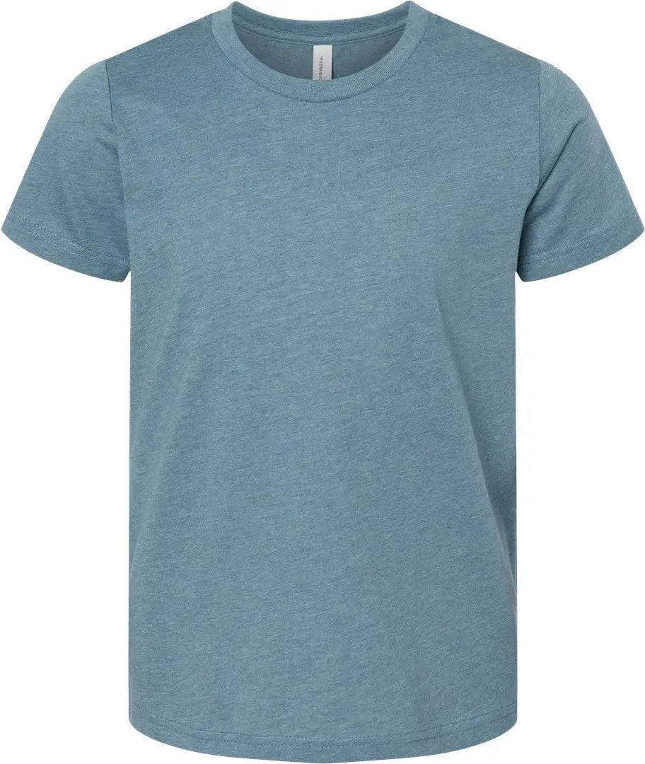 Bella + Canvas 3001ycvc Youth Cvc Jersey Tee - Heather Slate - Dark Gray / s