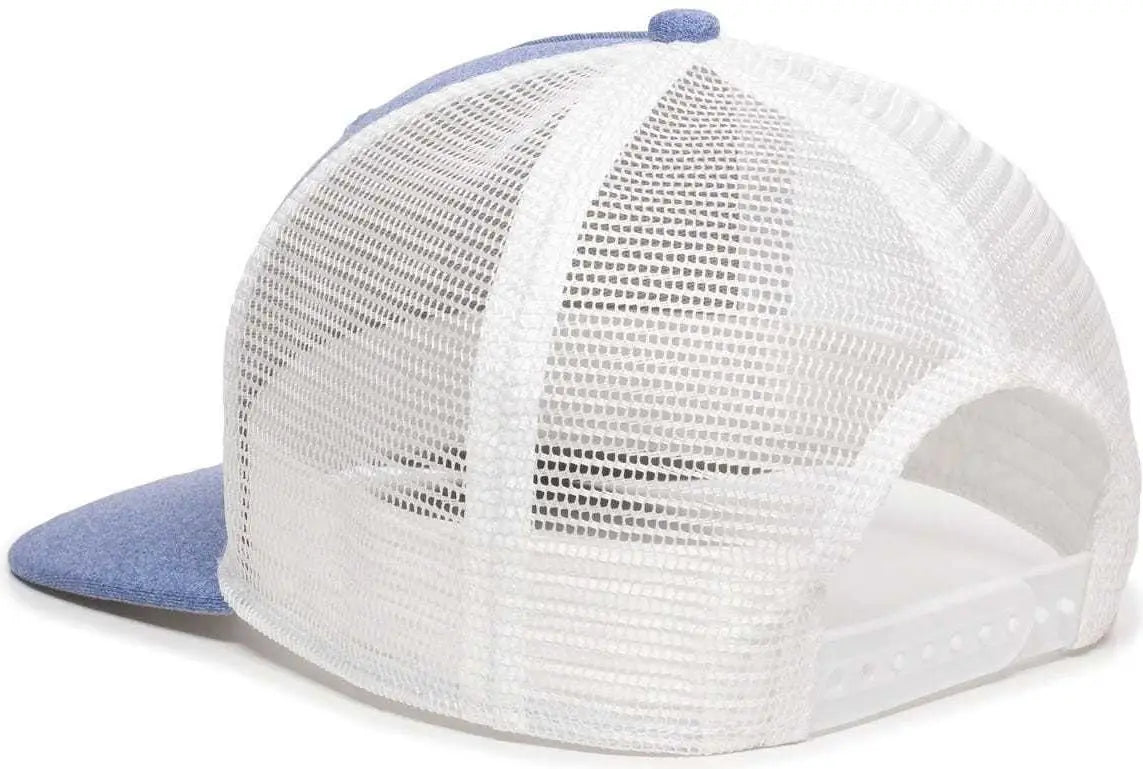 Oc Sports Rgr-100m Adjustable Mesh Back Cap - Heathered Blue White - 6 7/8’’ - 7 1/2’’