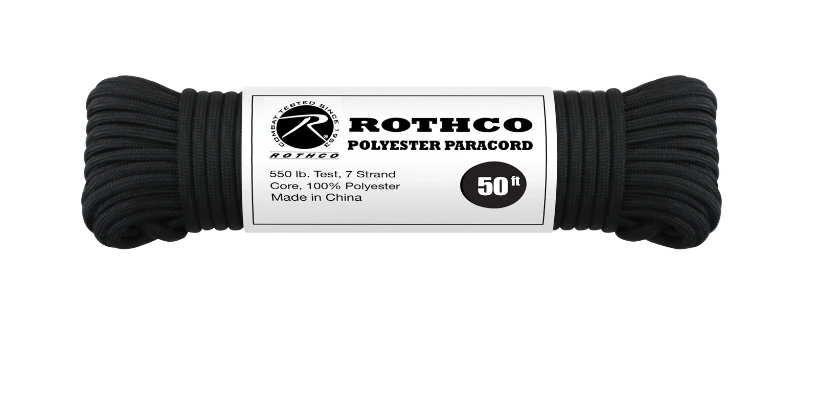 550lb Type Iii Polyester Paracord - Black / 50