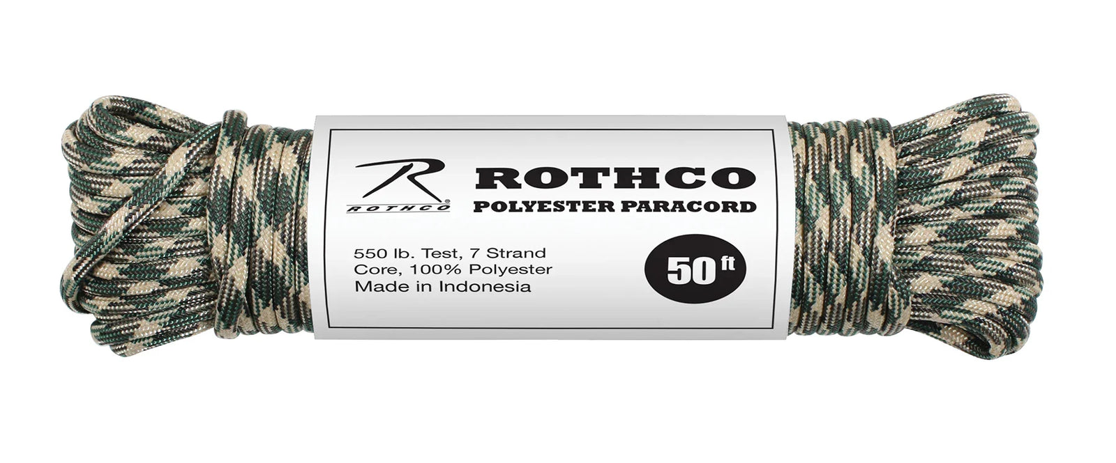 550lb Type Iii Polyester Paracord - Black / 50