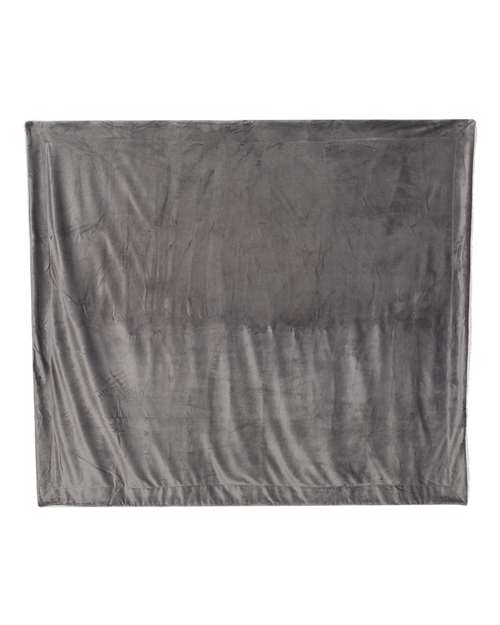 Alpine Fleece 8726 Oversized Mink Sherpa Blanket - Grey