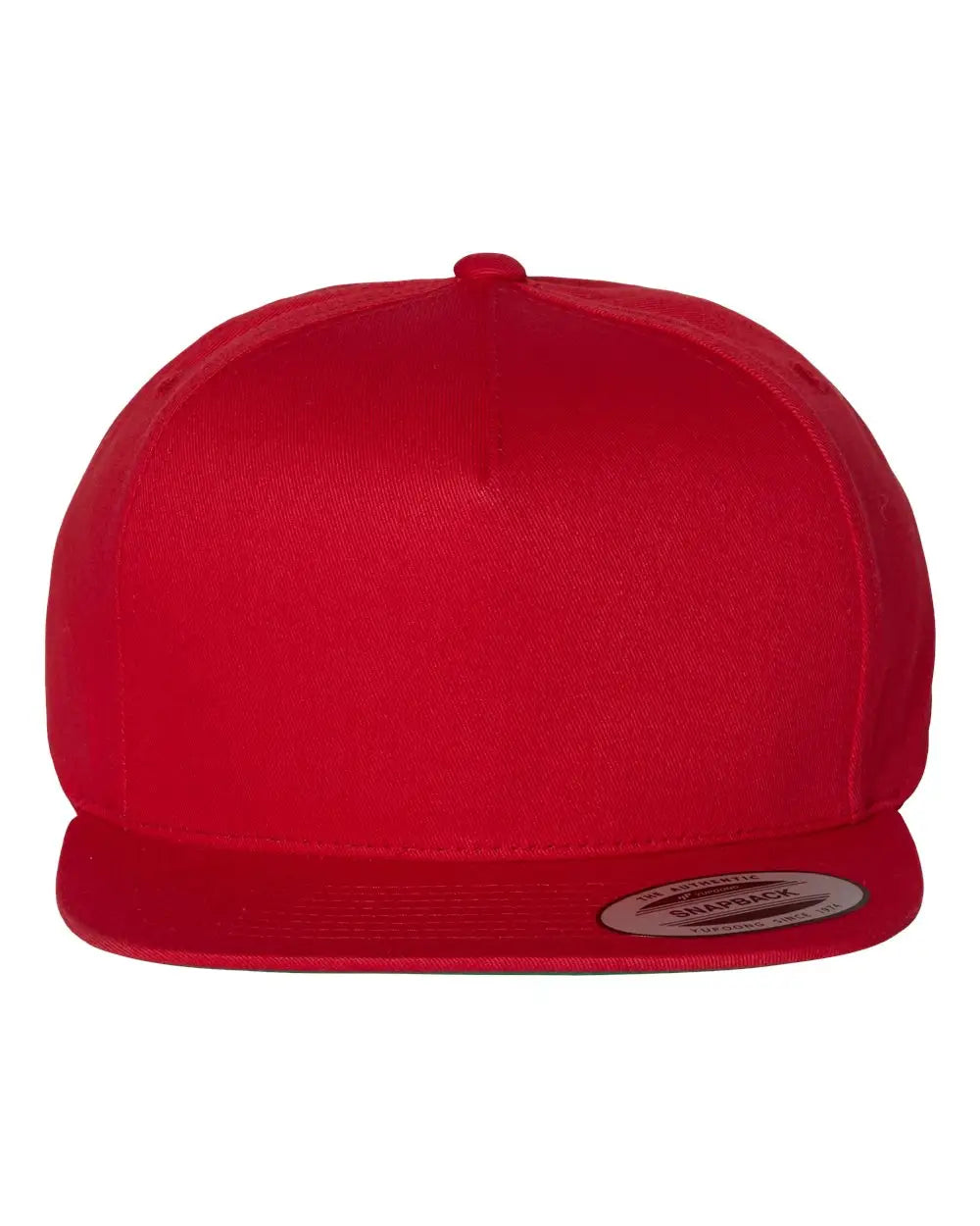 Yp Classics 6007 Five-panel Cotton Twill Snapback Cap - Red - one Size Fits Most