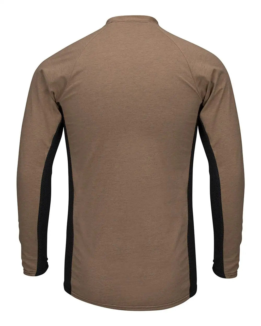 Bulwark Mps8 Long Sleeve Fr Two-tone Base Layer with Concealed Chest Pocket - Excel - Khaki - s