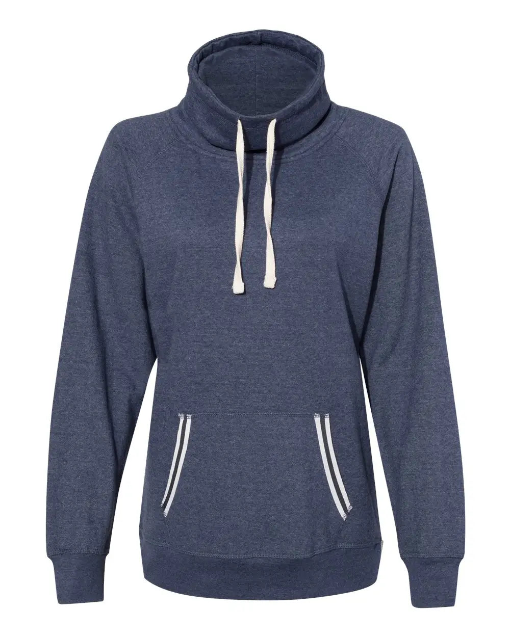 J. America 8653j Women’s Relay Cowl Neck Sweatshirt - 8653 - Navy - Ladies s