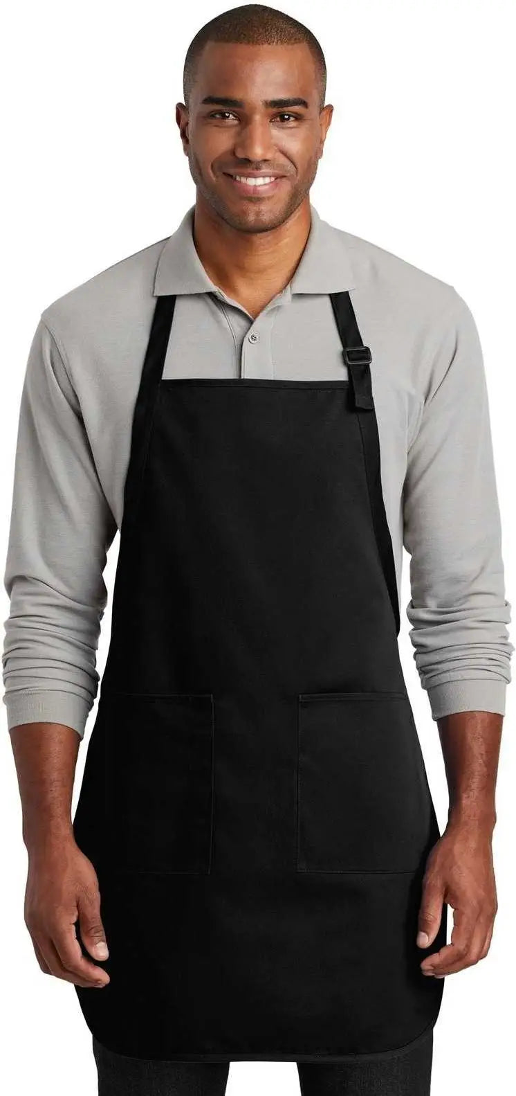 Port Authority A600 Full-length Two-pocket Bib Apron - Black - one Size Fits Most