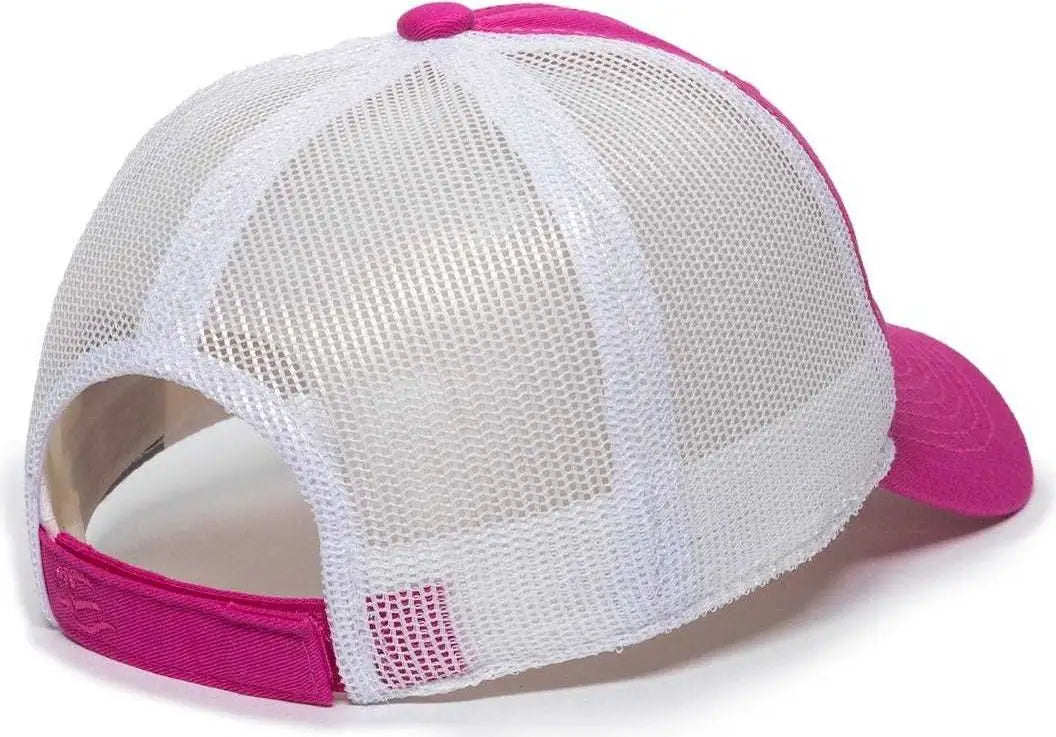 Oc Sports Fwt-130l Adjustable Mesh Back Cap - Fuchsia White - 6 7/8’’ - 7 1/2’’