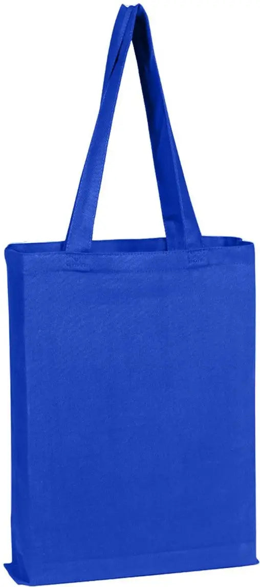 Q-tees Q800gs Canvas Gusset Promotional Tote - Royal - one Size Fits Most