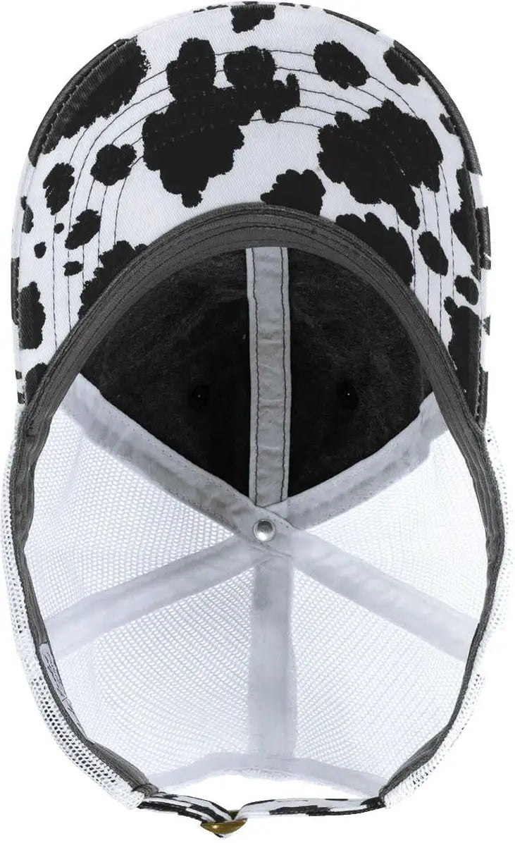 Infinity Her Janet Women’s Printed Bill with Mesh Back Cap - Black Cow White - Multi-colored / one Size Fits Most