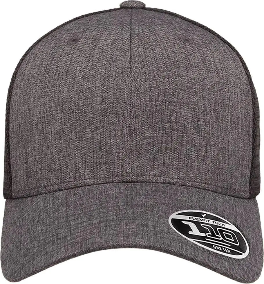 Flexfit 110m 110® Mesh-back Cap - Melange Charcoal Black - Dark Gray / one Size Fits Most