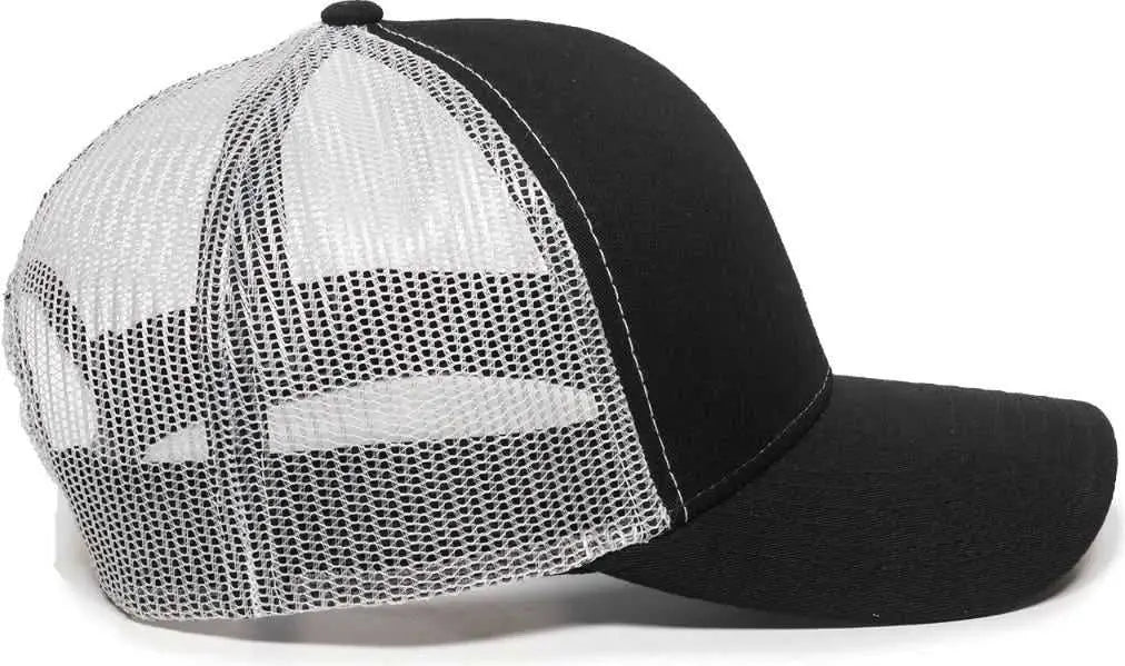 Oc Sports Mbw-600 Team Adjustable Mesh Back Ball Cap - Black White - 6 7/8’’ - 7 1/2’’