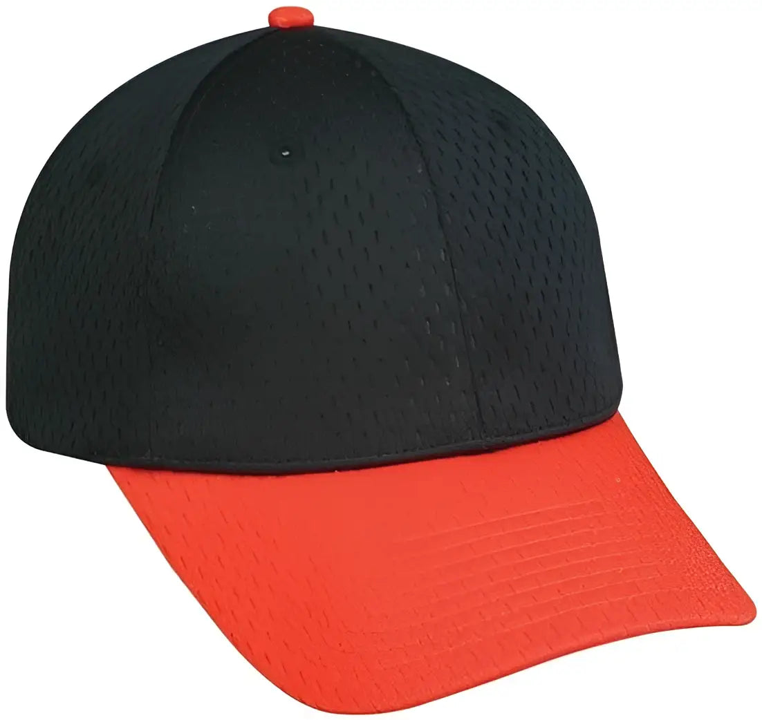 Oc Sports Pfx-120 Proflex Stretch Fit Mesh Baseball Cap - Black Orange - 6 3/4’’ - 7 1/8’’