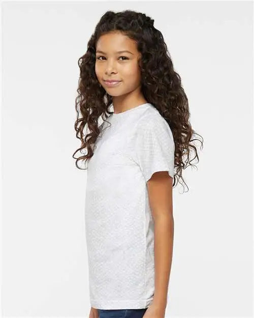 Lat 6101 Youth Fine Jersey Tee - White Reptile
