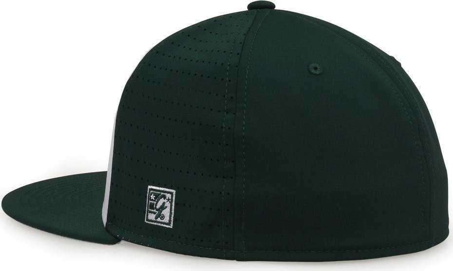 The Game GB998 Perforated GameChanger Cap - Dark Green White - HIT a Double - 3