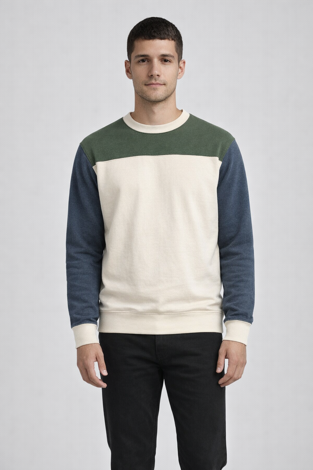 Vintage Olive UNISEX COLORBLOCK CREW