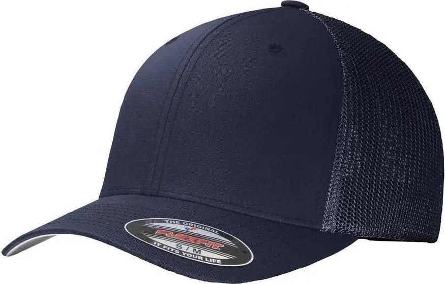 Port Authority C812 Flexfit Mesh Back Cap - True Navy - 7’’ - 7 3/8’’