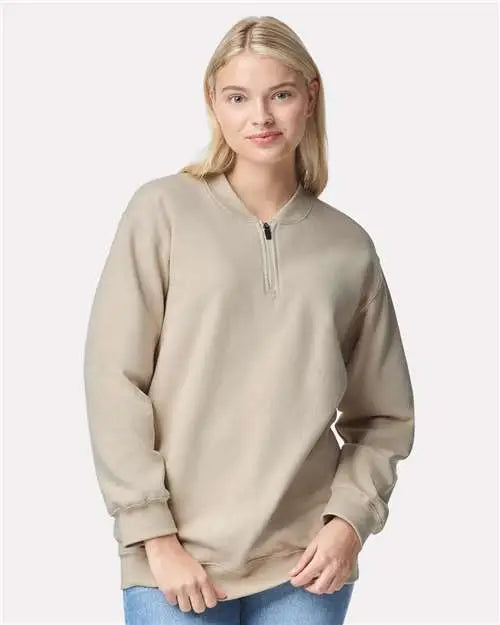 Gildan Sf008 Softstyle® Midweight 1/4 Zip Sweatshirt - Sand