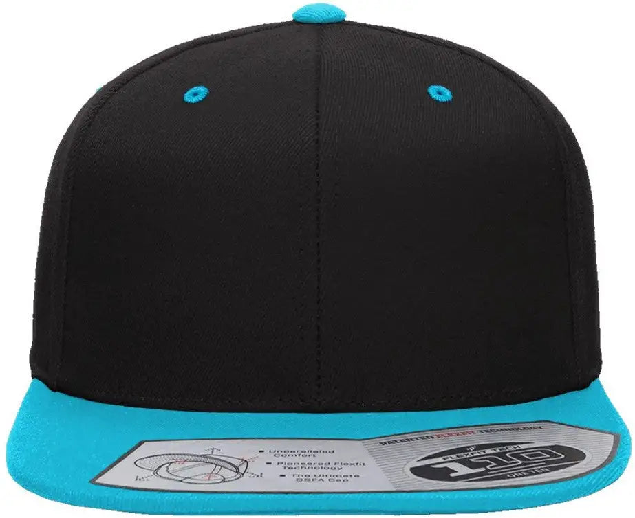 Flexfit 110f 110® Snapback Cap - Black Teal - one Size Fits Most