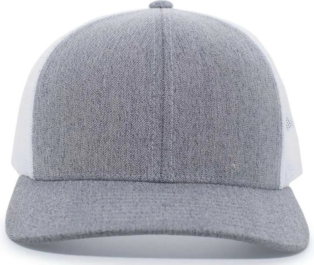 Pacific Headwear 110c Heather Trucker Snapback Cap - Gray White - 7’’ - 7 7/8’’