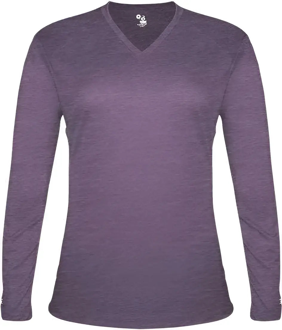 Badger Sport 4964 Tri-blend L/s Ladies Tee - Purple Heather
