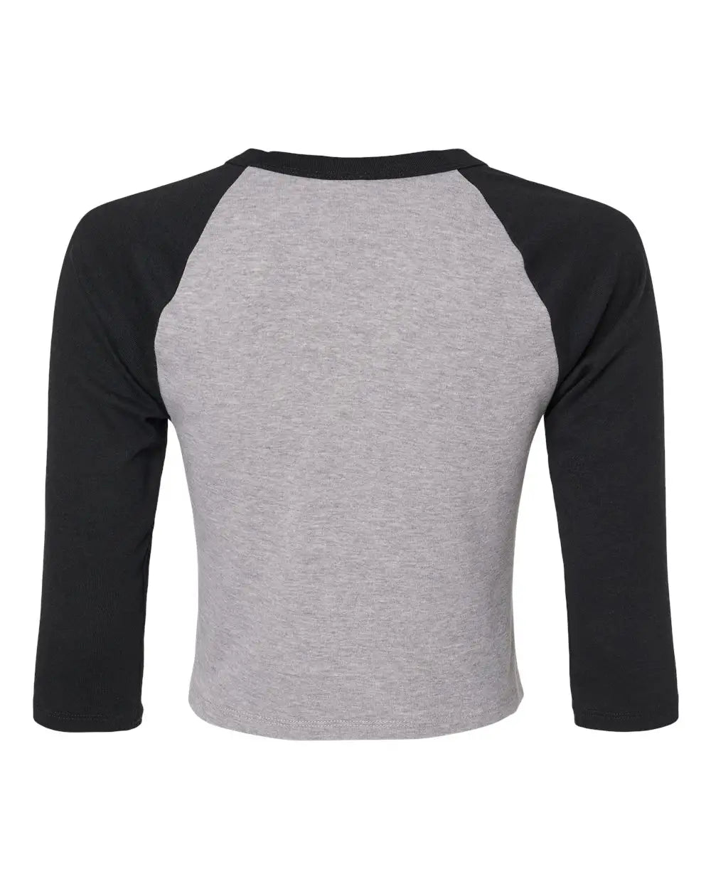 Bella + Canvas 1200 Women’s Micro Rib 3/4 Raglan Sleeve Baby Tee - Athletic Heather Black - Xs