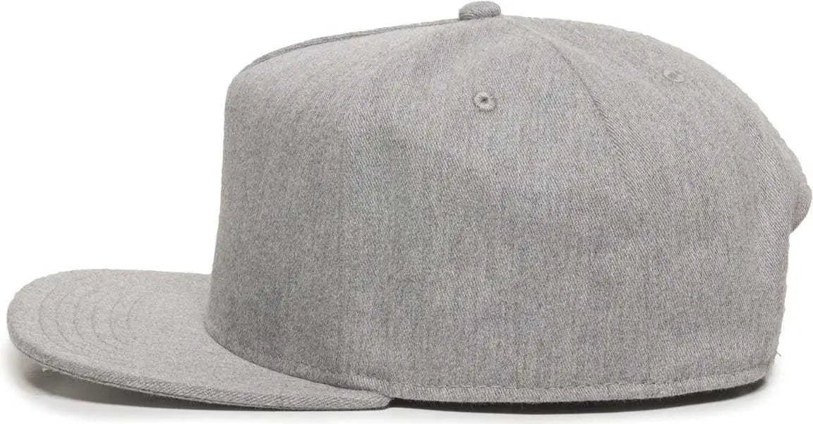 Oc Sports Redlbl102 Adjustable Flat Bill Heathered Cap - Grey - Gray / 6 7/8’’ - 7 1/2’’