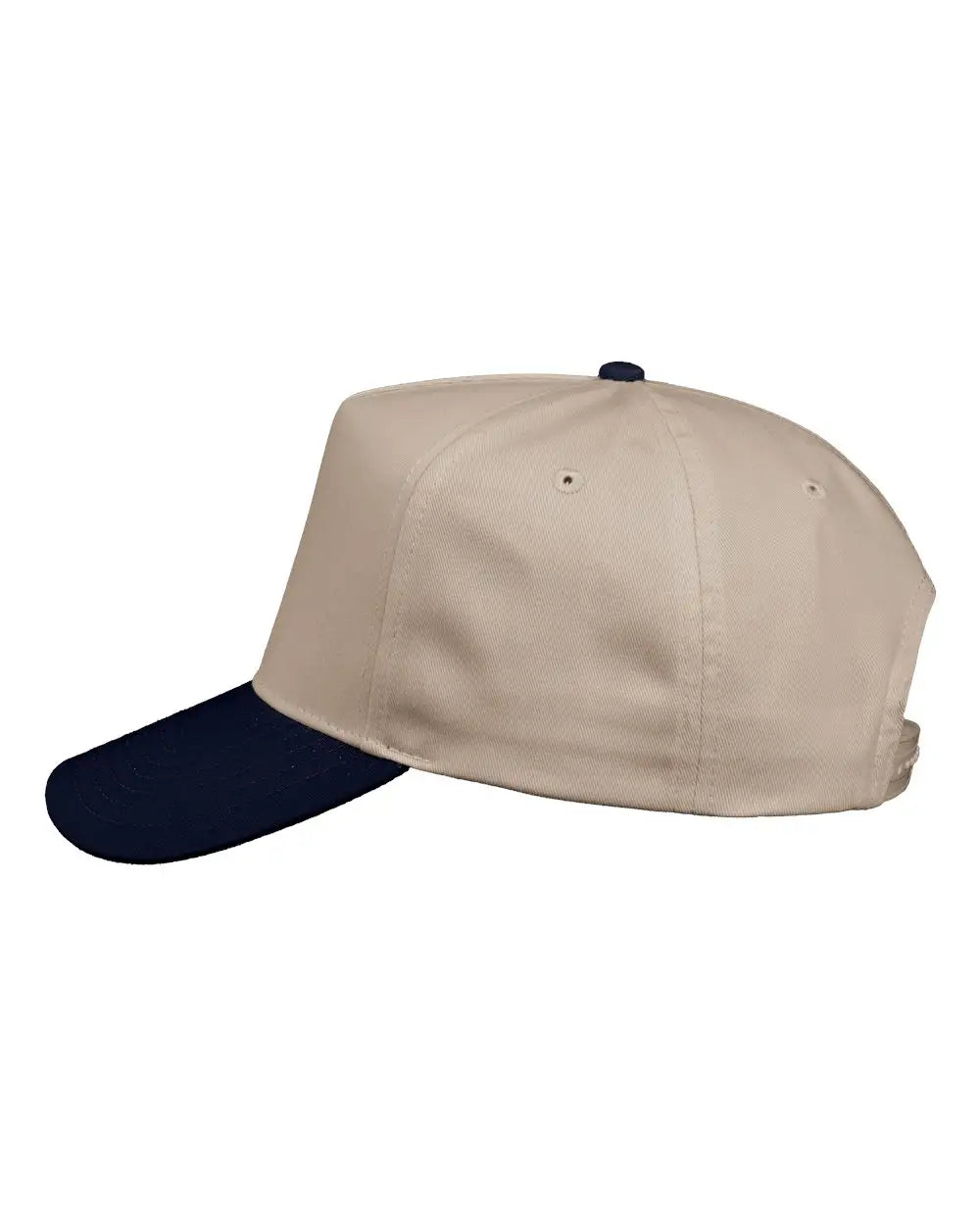 Valucap 8869 Five-panel Twill Cap - Khaki Navy - one Size Fits Most