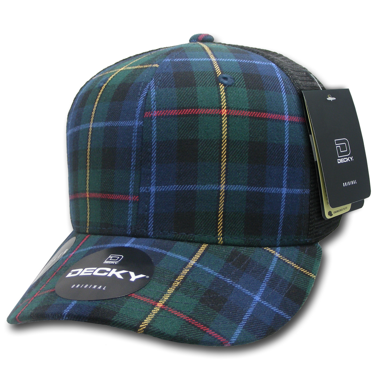 Decky 6018 M/C Plaid Cap - 126 Black