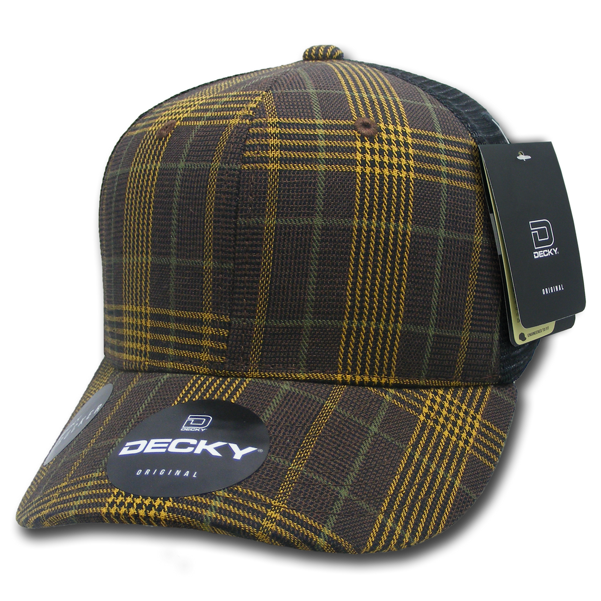Decky 6018 M/C Plaid Cap - 128 Black