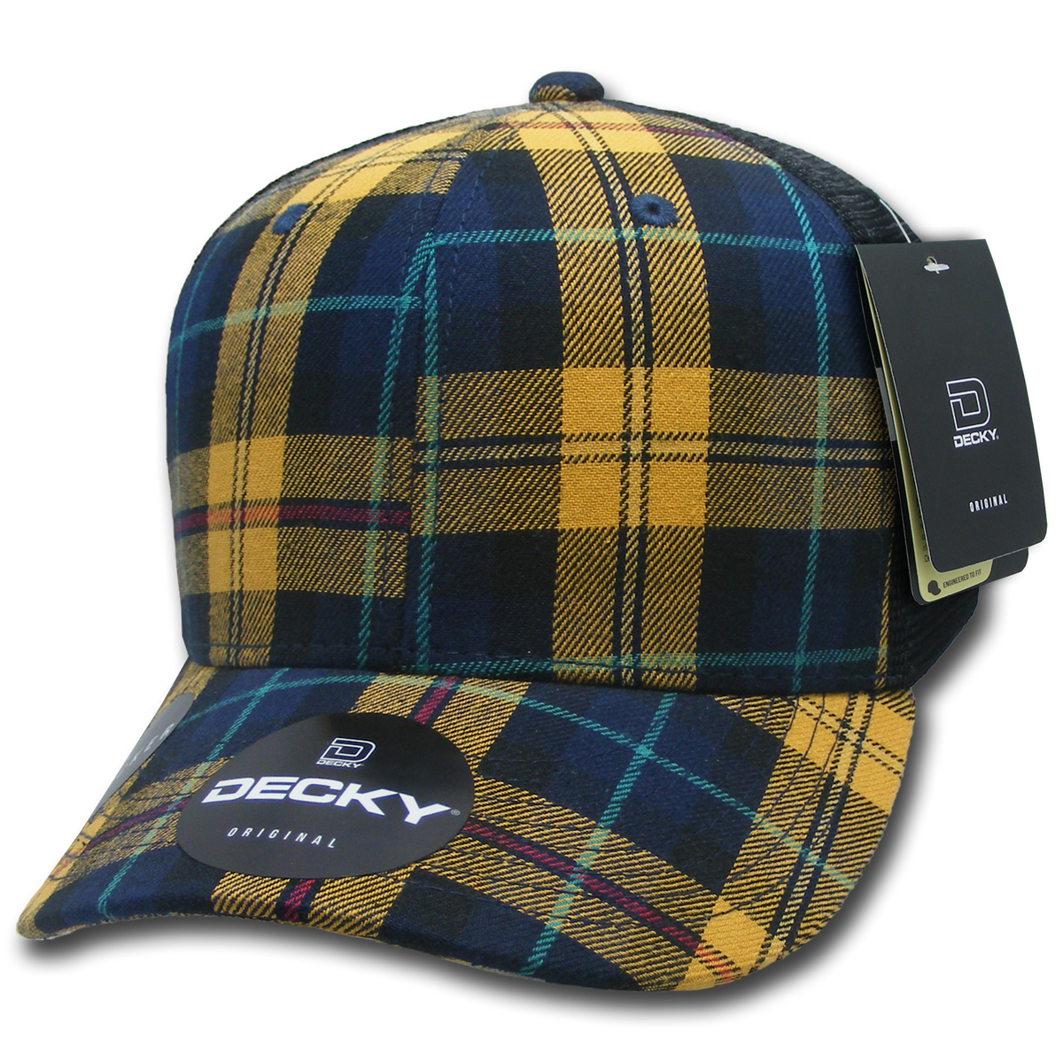 Decky 6018 M/C Plaid Cap - 129 Black