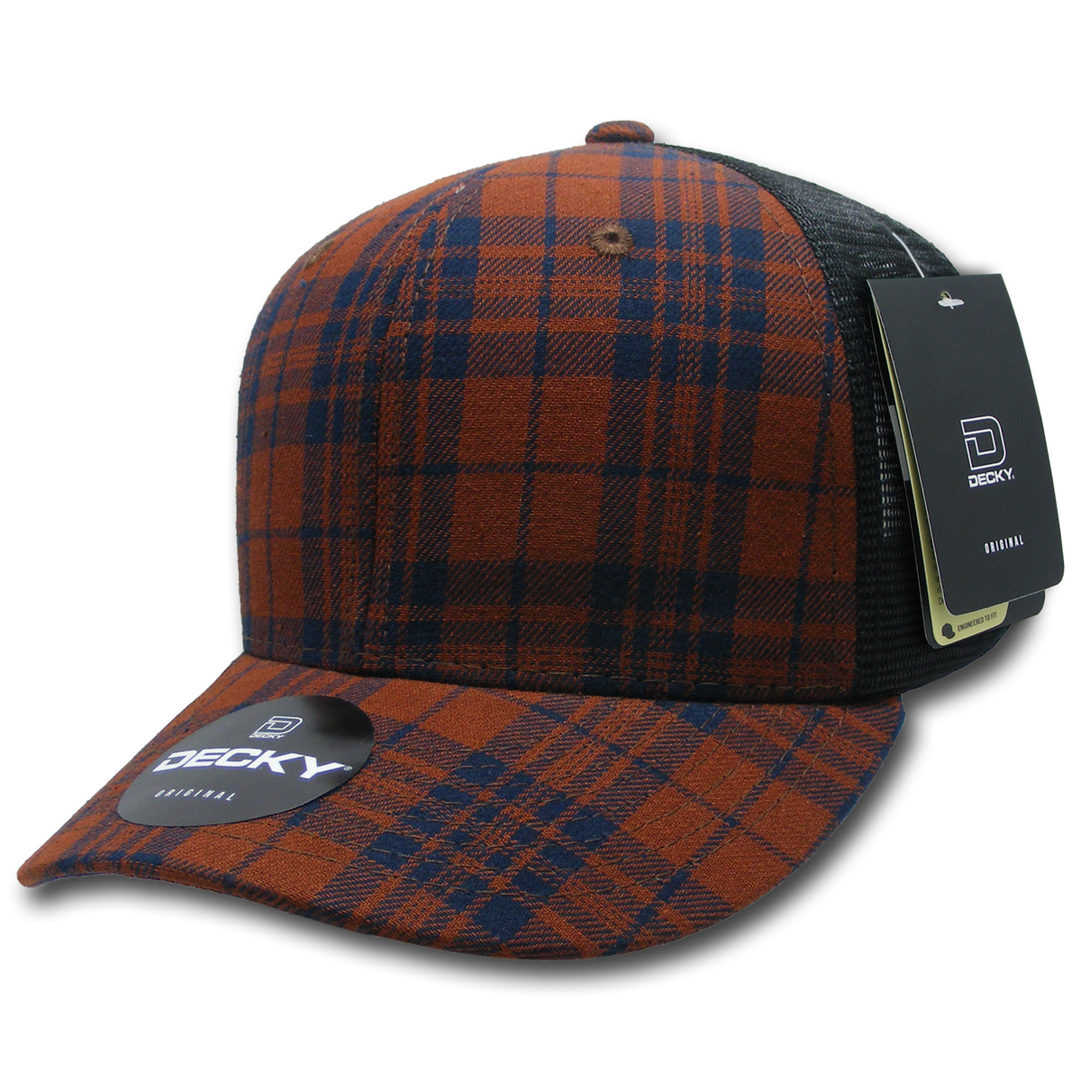 Decky 6018 M/C Plaid Cap - 166 Black