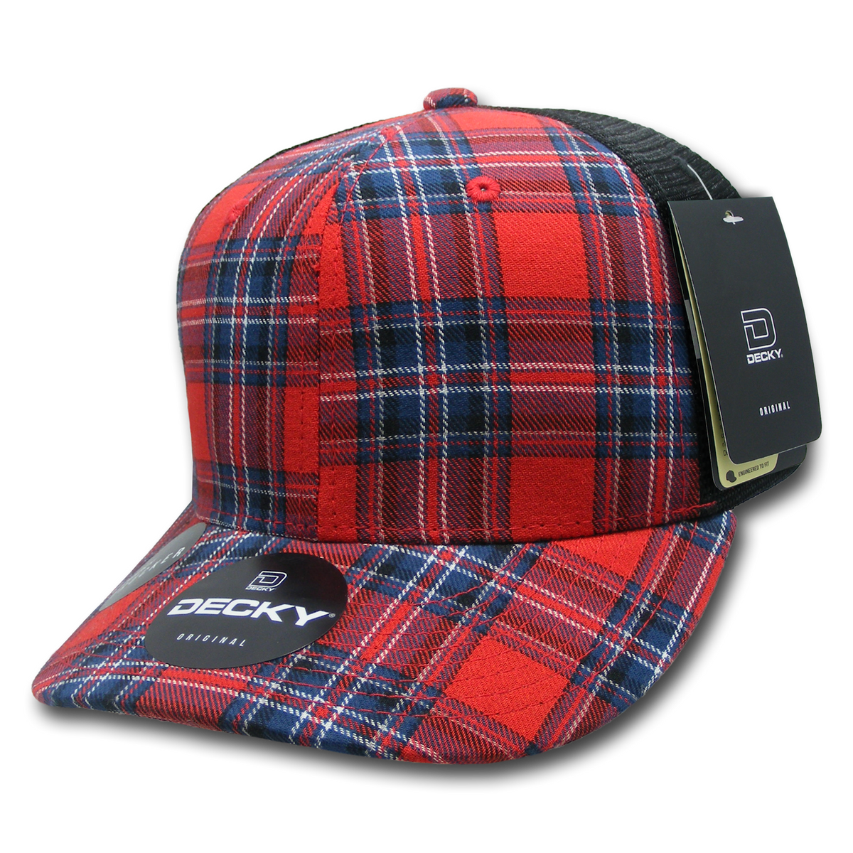Decky 6018 M/C Plaid Cap - 180 Black