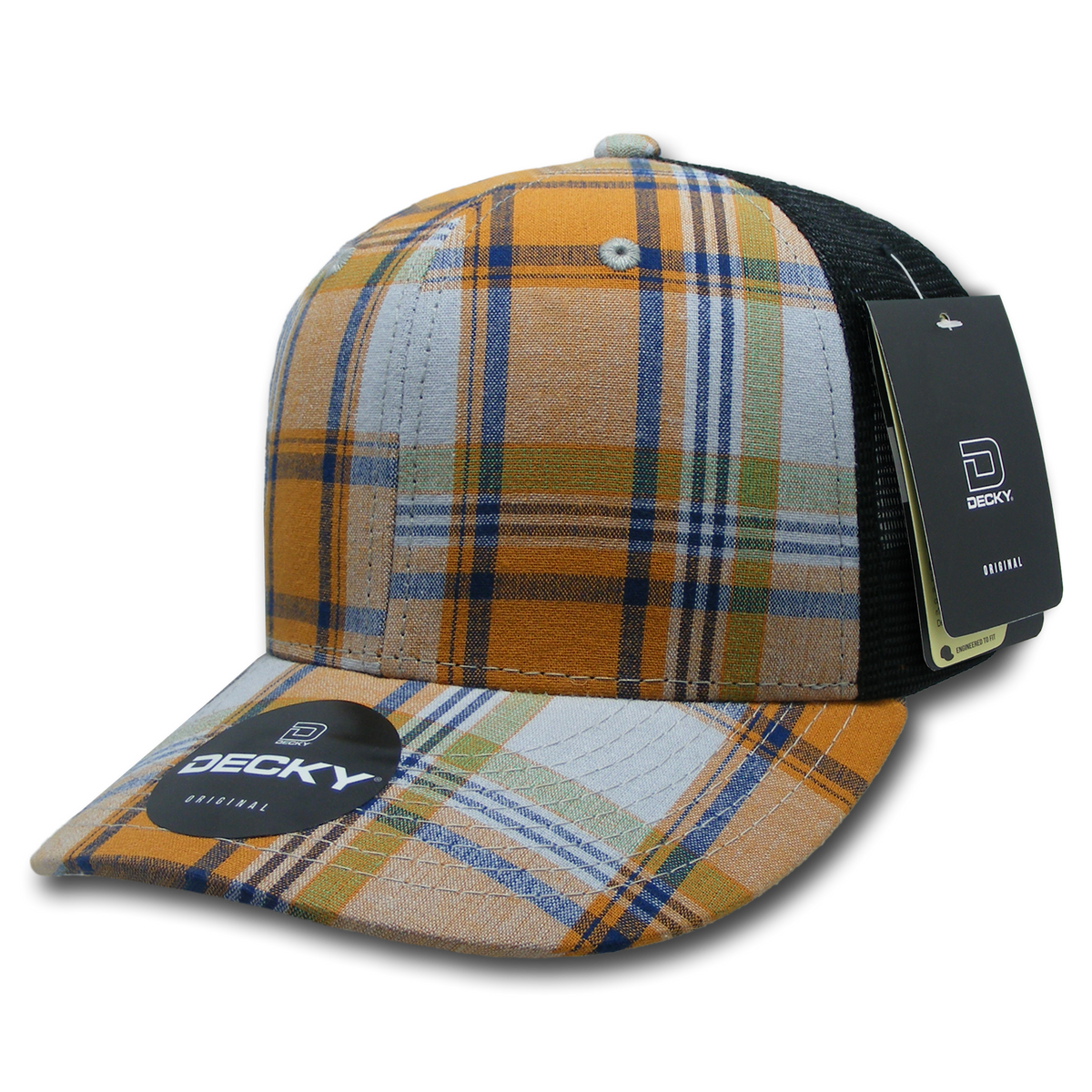 Decky 6018 M/C Plaid Cap - 204 Black
