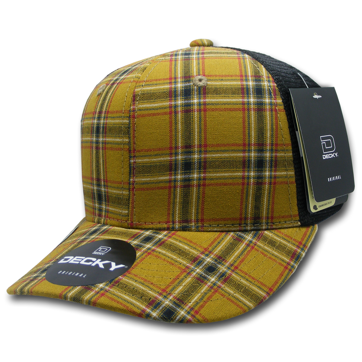 Decky 6018 M/C Plaid Cap - 207 Black