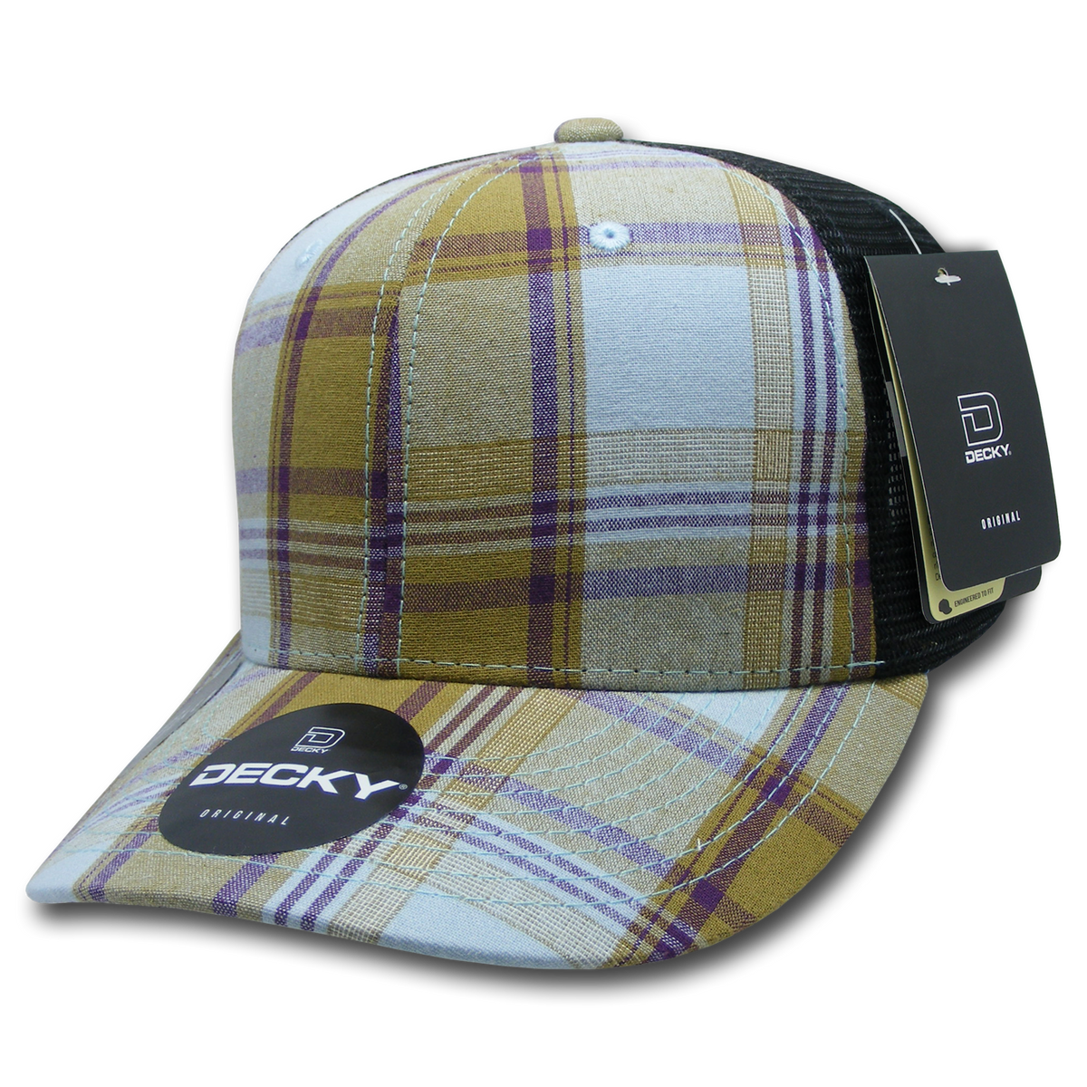 Decky 6018 M/C Plaid Cap - 210 Black