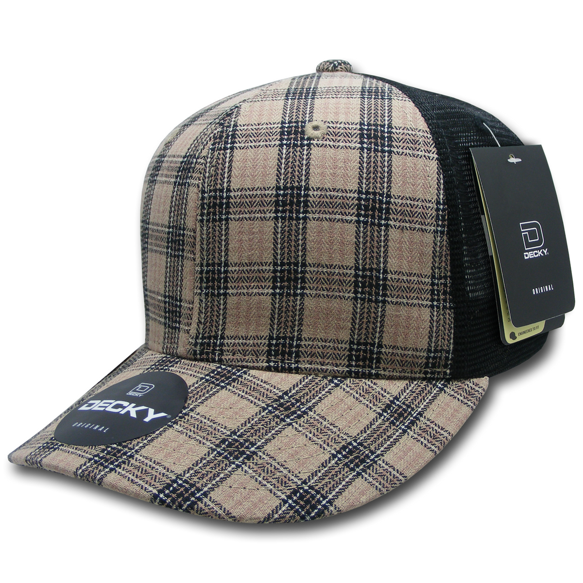 Decky 6018 M/C Plaid Cap - 222 Black