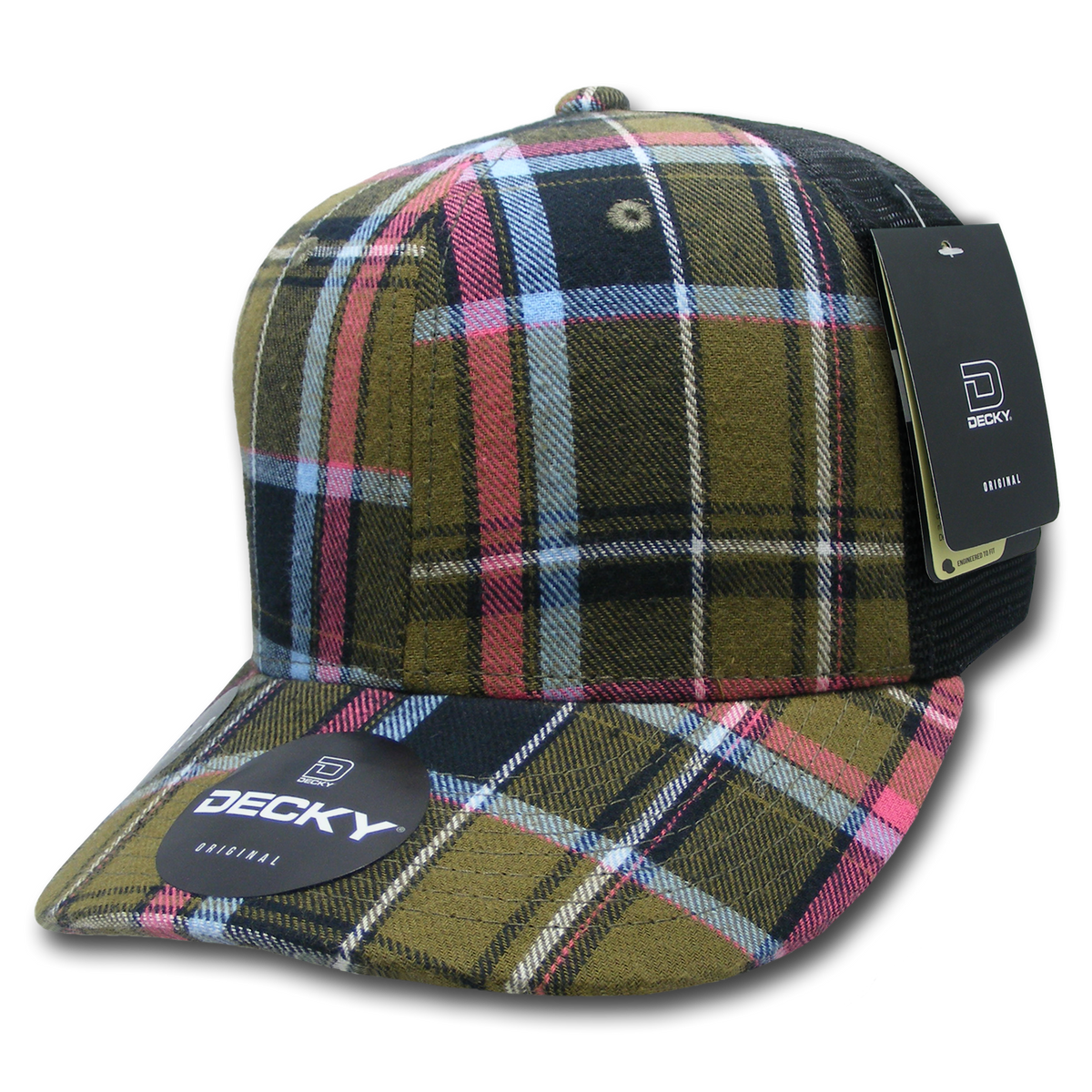 Decky 6018 M/C Plaid Cap - 239 Black