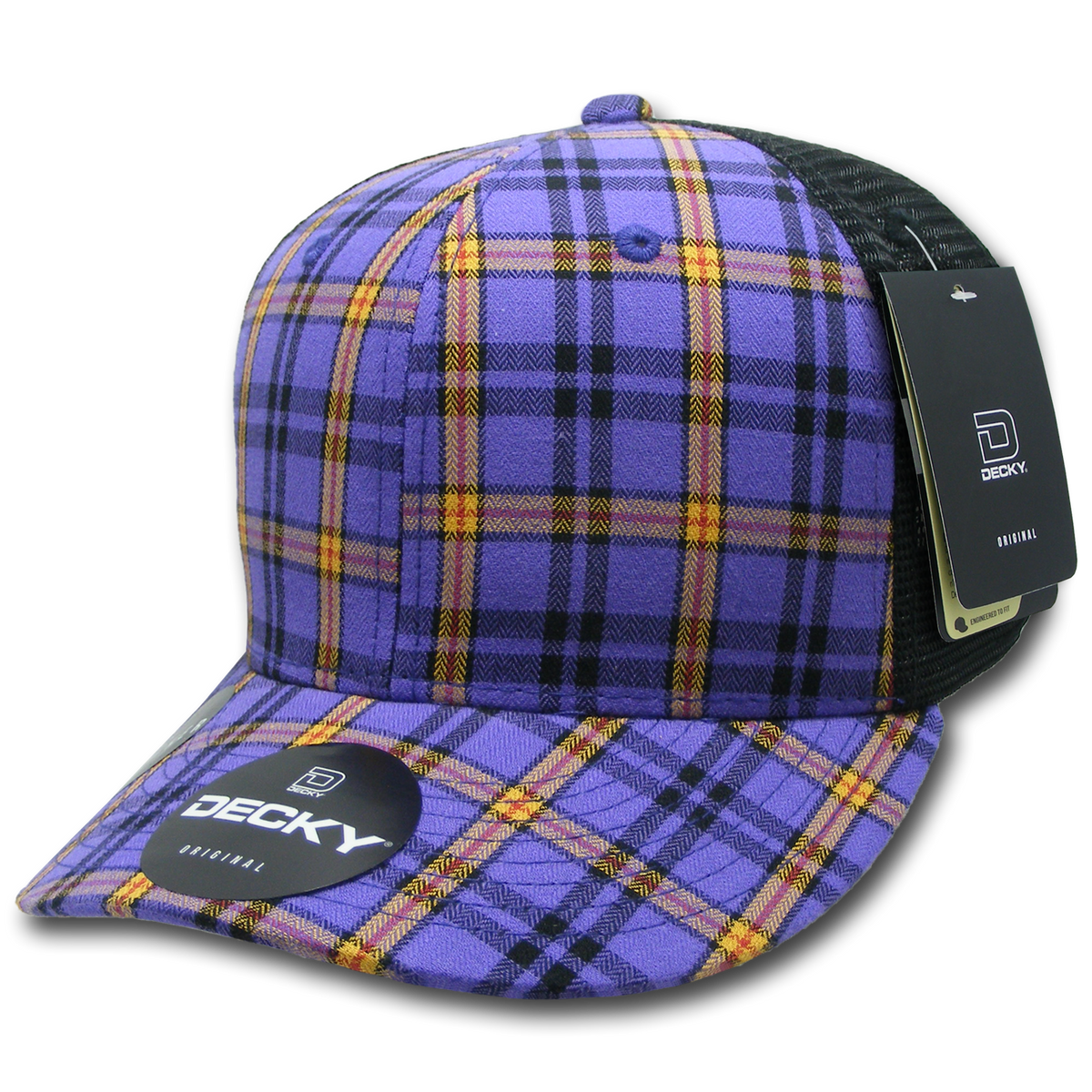 Decky 6018 M/C Plaid Cap - 246 Black