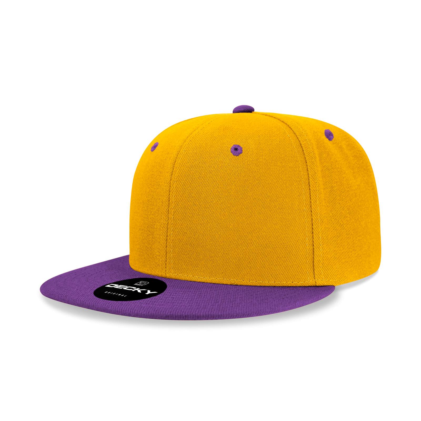 Decky 6020 High Prof 6 Panel Snapback Cap - Gold Purple