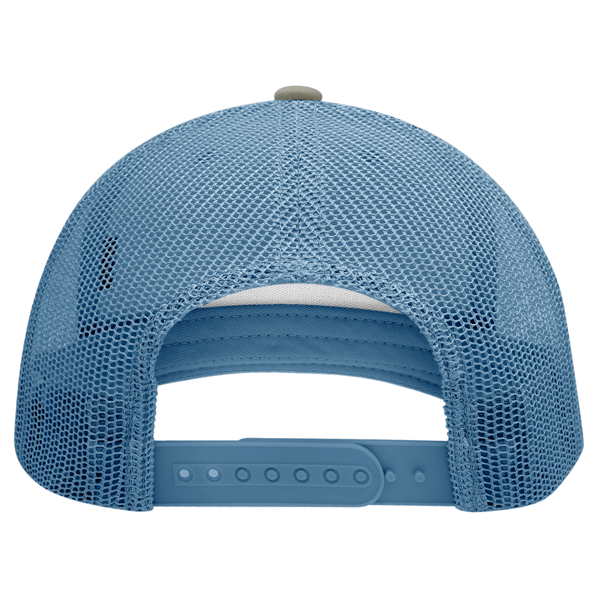 Decky 6021 Mid Profile 6 Panel Poly Cotton Trucker Cap - Sky Khaki