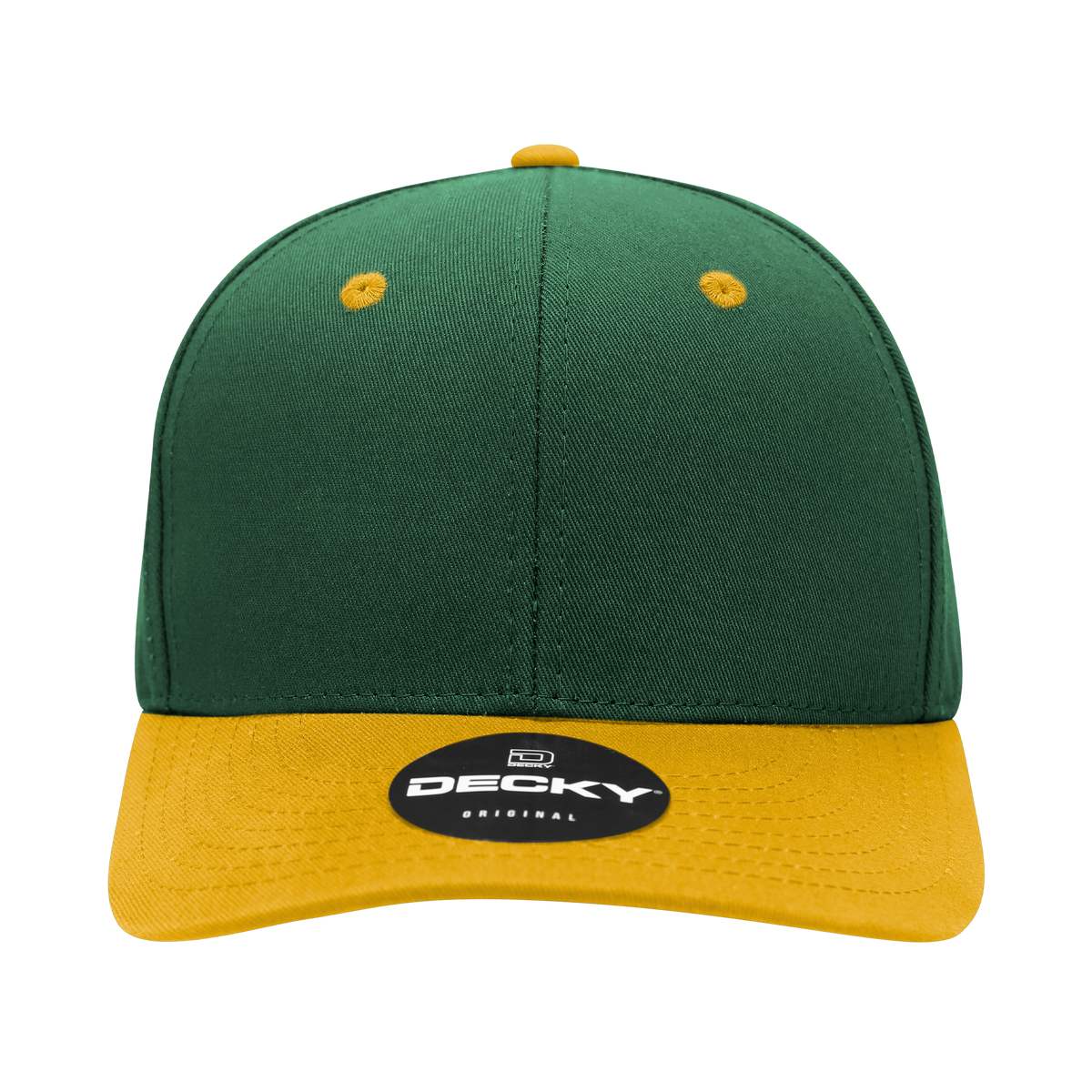Decky 6022 6 Panel Mid Profile Structured Cotton Blend Cap - Forest Gold