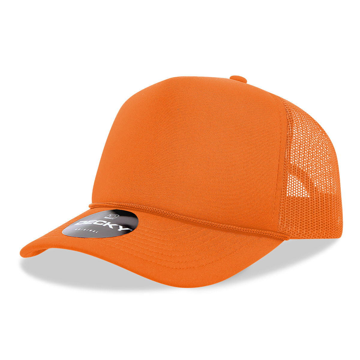 Decky 6025 Mid Profile 6 Panel Poly Cotton Trucker Cap - Orange