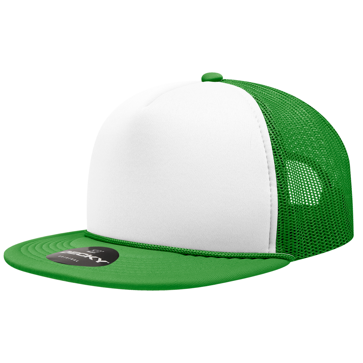 Decky 6026 5 Panel High Profile Structured Foam Trucker - Kelly White Kelly