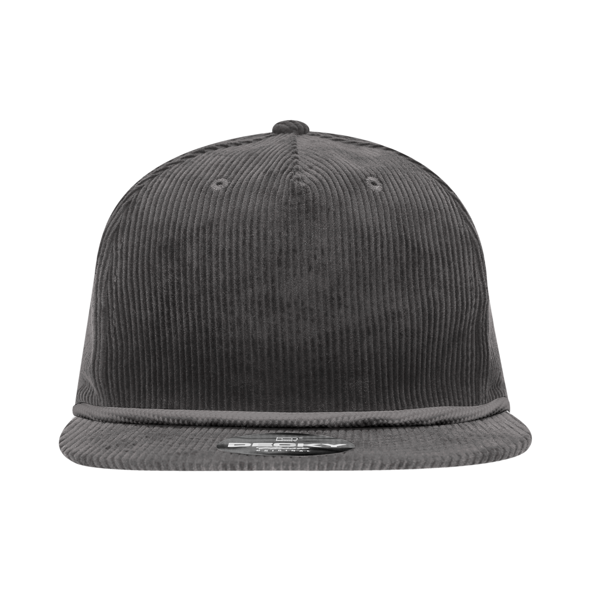 Decky 6043 5 Panel High Profile Relaxed Corduroy Rope Hat - Charcoal