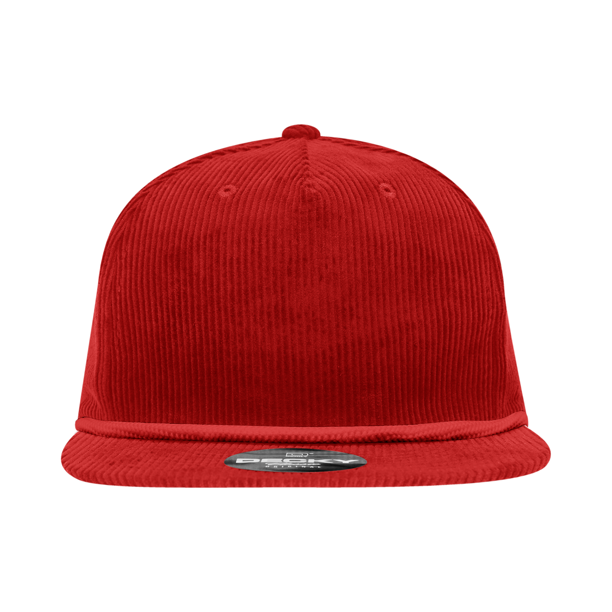 Decky 6043 5 Panel High Profile Relaxed Corduroy Rope Hat - Red