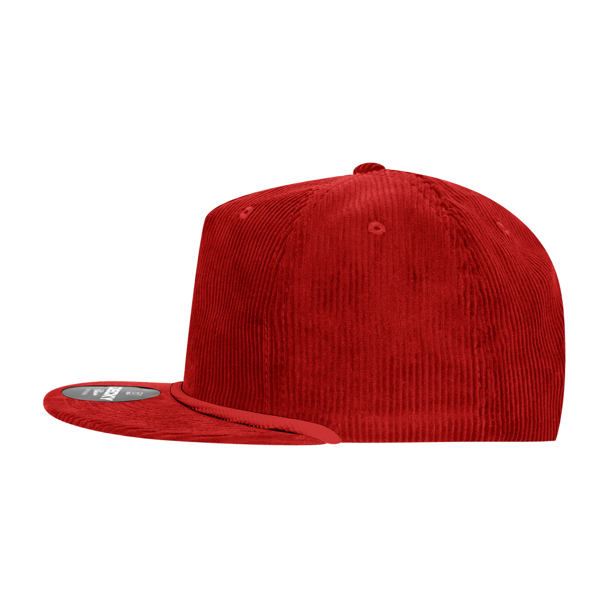 Decky 6043 5 Panel High Profile Relaxed Corduroy Rope Hat - Red